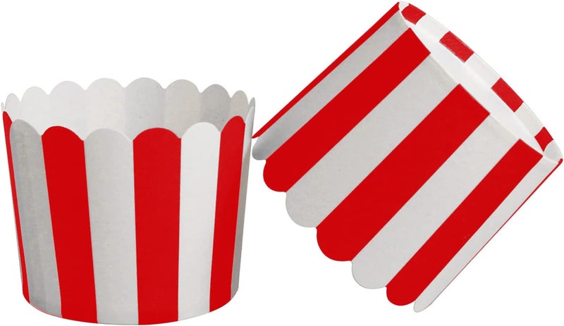 STARUBY 50-Pack Muffin Cups Baking Paper Cup Cupcake Muffins Liners Red and White Stripes Baking Cups, Bottom Dia 2.3 Inch - Image 3